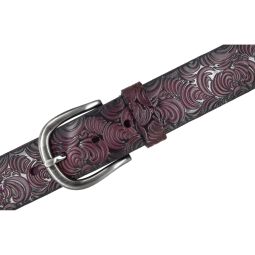 Damen Leder Gürtel 40 mm violett Walkleder geprägt kürzbar Damengürtel