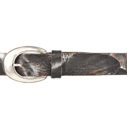 Damengürtel Echt Leder 35mm Schwarz Metallic