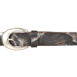 Silbergift Damengürtel Echt Leder 35mm Schwarz Metallic 85