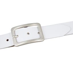Vanzetti Gürtel weiß Damen Echt Leder 3,5 cm mit Doppelschließe 95