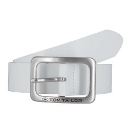 Tom Tailor Gürtel "Eve" 35 mm Damengürtel klassischer Ledergürtel für Damen weiss 100