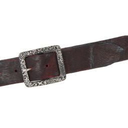 Damengürtel Leder 4 cm schwarz-rot