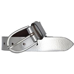 Vanzetti Gürtel Damen Silber Metallic Leder 3 cm 100