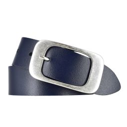 MYTEM-GEAR Damengürtel für Jeans 4 cm Leder marine blau 85
